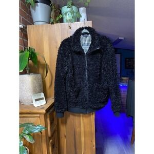 P.J. Salvage Jewel Night Fuzzy Sherpa Jacket 2 large pockets Women's Siz…